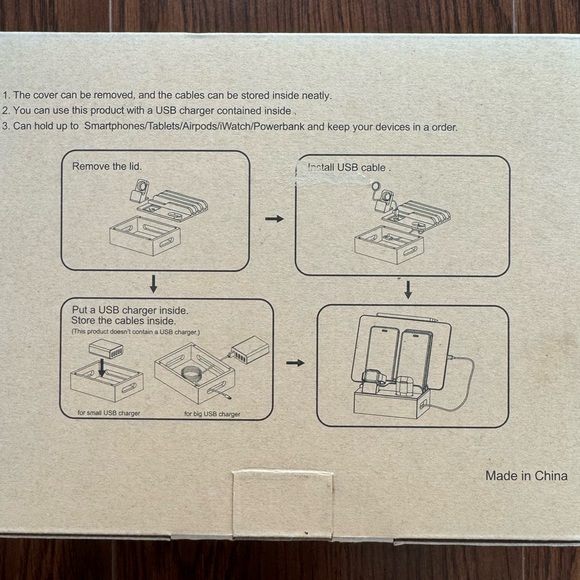 NIB! Multi Device Cord Organizer Bamboo - Picture 6 of 8